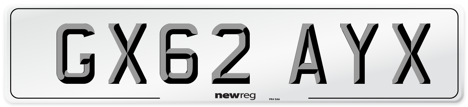 GX62 AYX Number Plate from New Reg